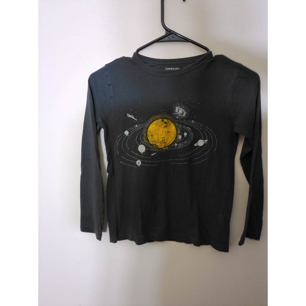 Crewcuts Solar System Tee Youth 8 Grey Glow The Dark Space Graphic Long Sleeve